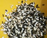 A picture of step 1 of Urad dal and nonya saag gosht.