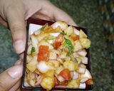 A picture of step 2 of Khati methi Aloo (chat).