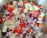 A picture of step 2 of Brown rice chana salad.