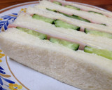 A picture of step 3 of Morning Wake-Up Ham and Cucumber Sandwich.