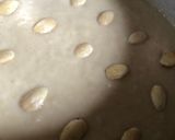 A picture of step 6 of Basboussa (semolina Cake).
