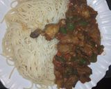 A picture of step 6 of Wet Fried beef with Indomie.