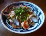 A picture of step 6 of Seafood Yaki Udon.