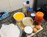 A picture of step 1 of Red velvet cupcakes🤤.