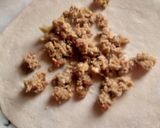 A picture of step 4 of Qeema paratha.