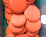 A picture of step 6 of Red macaroons with golden heart#themechallenge.