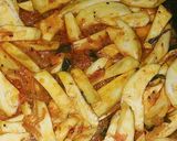 A picture of step 5 of Allu baingan fry.
