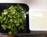 A picture of step 1 of Okra Miso Soup (with Lots of Okra).