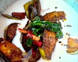A picture of step 5 of Dahi baigan.