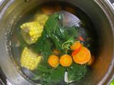 Sayur bayam bening Jagung manis