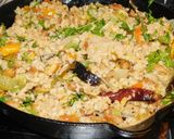 A picture of step 4 of Bulgur wheat with veggies- Middle Eastern Breakfast.