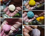 A picture of step 10 of Colourful Rava Ladoos.