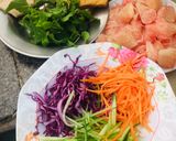Hình bước làm 1 của món Gỏi bưởi rau củ (chay)