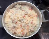 Foto del paso 2 de la receta: Arroz cremoso de gamba y salteado de champiñones en crema de espinacas