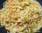 A picture of step 6 of Spicy chicken and vegetable spaghetti😊.