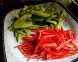 A picture of step 1 of Veg chicken shawarma.