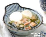 Foto langkah ke 5 dari resep Salmon Miso Soup | Sup Miso Salmon (Fusion).
