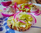 A picture of step 7 of Avocado Toast with Dragon fruit flavour.