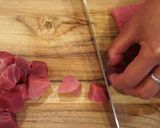 A picture of step 2 of Spicy Ahi Poke Bombs.