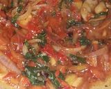 A picture of step 3 of White yam and stew sauce.