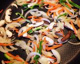A picture of step 2 of Yaki Udon with Costco Bulgogi Beef.