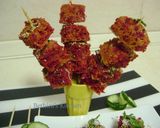 A picture of step 5 of Beetroot Dhokla.