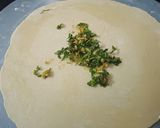 A picture of step 2 of Lasuni paratha.