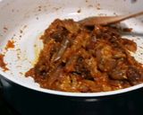 A picture of step 2 of Eggplant With Chinese Wine sausage with filippo berio hot chili pesto.