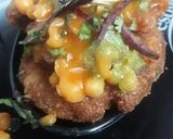 A picture of step 4 of Aloo (potato) tikki chat.