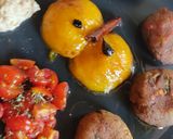 Foto del paso 6 de la receta: Mini burgers veganas de alubias con duraznos marinados (🌱)