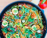 A picture of step 3 of Green Vegetable Paella 🌱🌿.