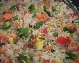 A picture of step 2 of Mexican rice.