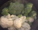 Foto del paso 1 de la receta: Tortitas de brócoli y coliflor con avena