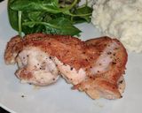 A picture of step 10 of Crispy Skin Chicken W/ Sour Cream and Chives Mashed Potatoes.