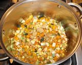 A picture of step 4 of Red kidney bean soup with vegetables and homemade italian sausages.