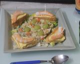 Foto del paso 11 de la receta Ensaladilla con triángulos de queso y gambas