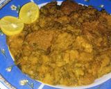 A picture of step 12 of Shaljam Palak Gosht.