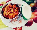 A picture of step 3 of Yummy tasty Raw papaya moong dal sabji.