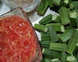 A picture of step 1 of Masala bhindi.