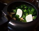 A picture of step 1 of Shalgam saag with makki di roti.