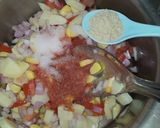 A picture of step 2 of Monaco sandwich and papad Chaat.