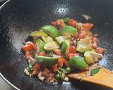 A picture of step 8 of Jowar Bhakri and pithla.