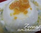 A picture of step 3 of Buttermilk Panna Cotta with Citrus Sauce.