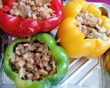 Foto del paso 5 de la receta: Pimientos rellenos con setas picadillo de pollo y salsa ranchera