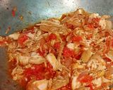 A picture of step 3 of Spicy Karahi Macroni (with leftover Karahi).