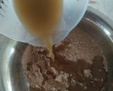 A picture of step 4 of Eggless whole wheat chocolate cake.