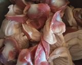 A picture of step 1 of Gizzard paper soup.