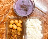 Hình bước làm 5 của món Cơm ngon nhà Huý 🏡: Thịt kho trứng cút - Canh khoai mỡ nấu thịt