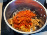 Pasta con chorizo vegano