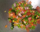 A picture of step 3 of Chow chow bath(khara bath,kesari bath)karnatak special.